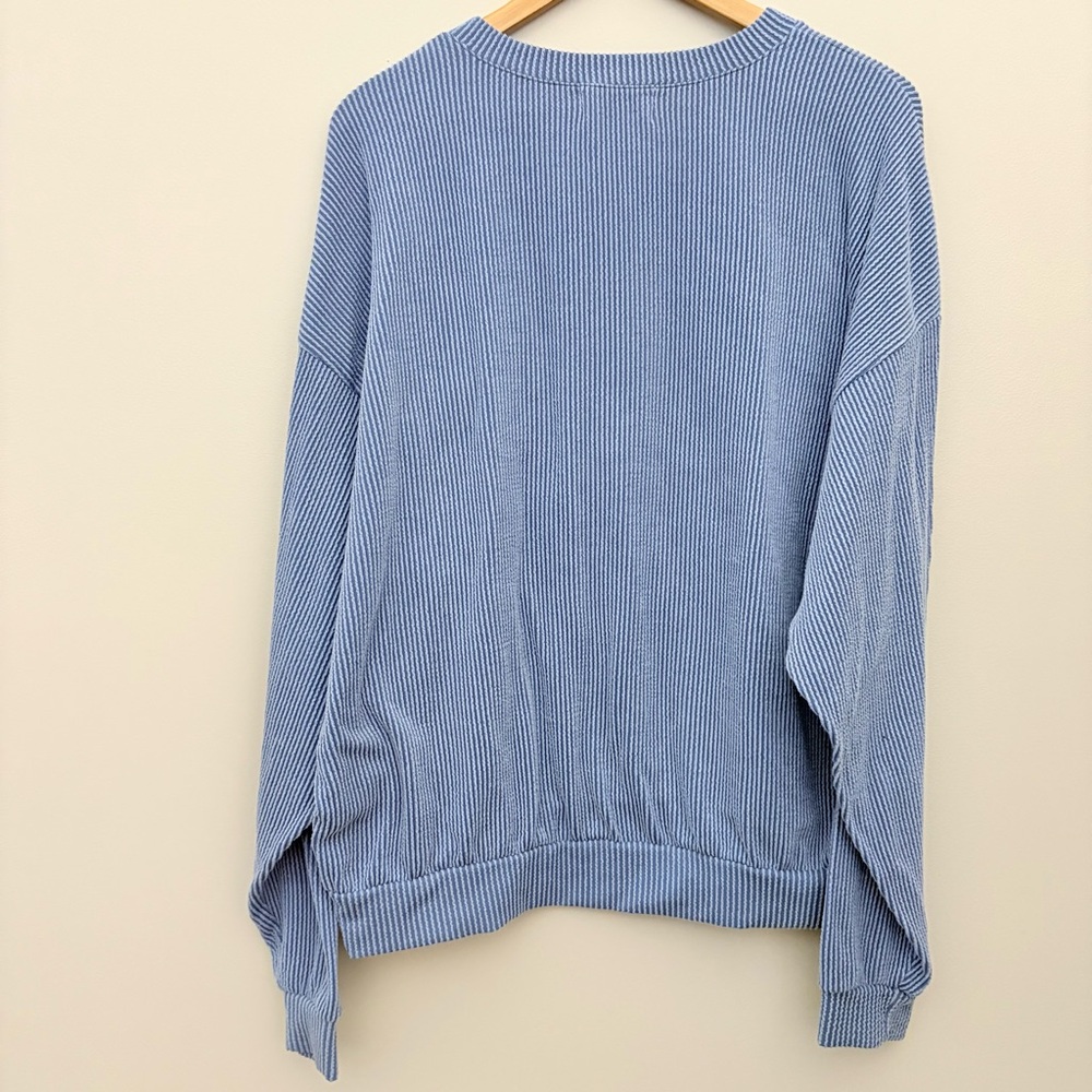 Bucketlist Texas Sweatshirt Rib Cord Comfy Graphic denim‎ blue Size L - Picture 4 of 10